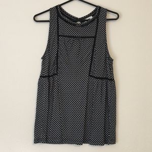 Old Navy Black and White Baby Doll Tank